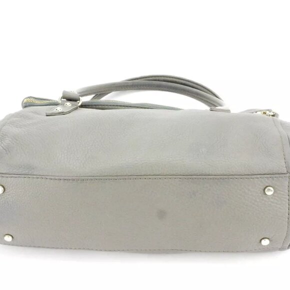 kate spade Tote Bag spade mark gray gray leather Authentic - Picture 6 of 8
